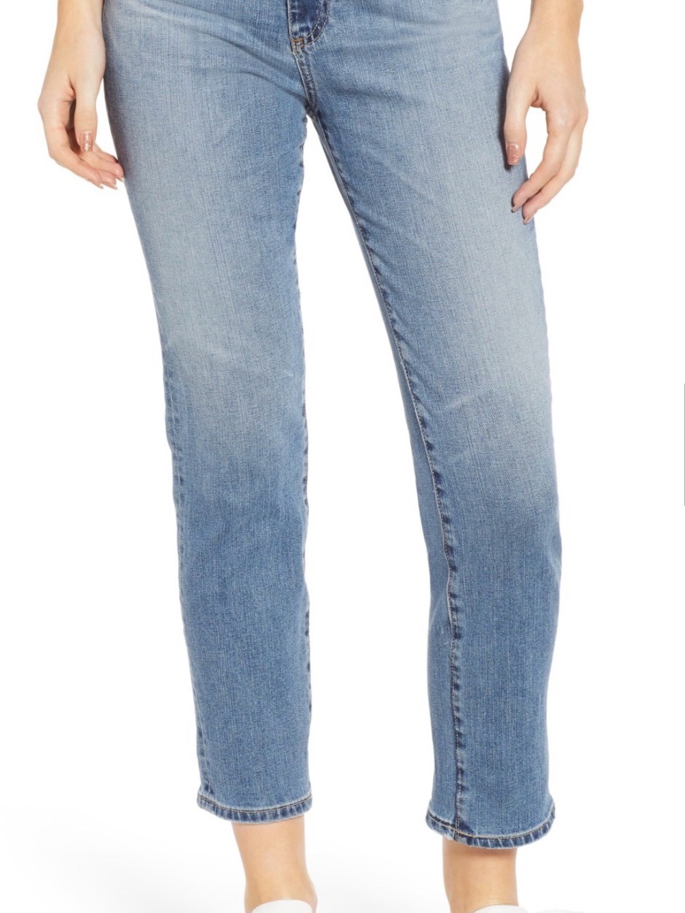 Ag-ED Denim Isabelle High Rise Straight Crop light Blue